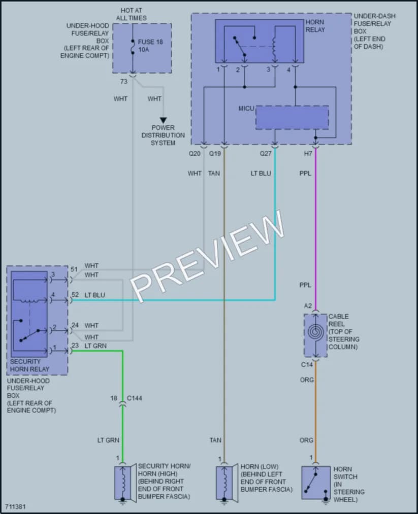 2021 Honda HRV Horn wiring diagram preview