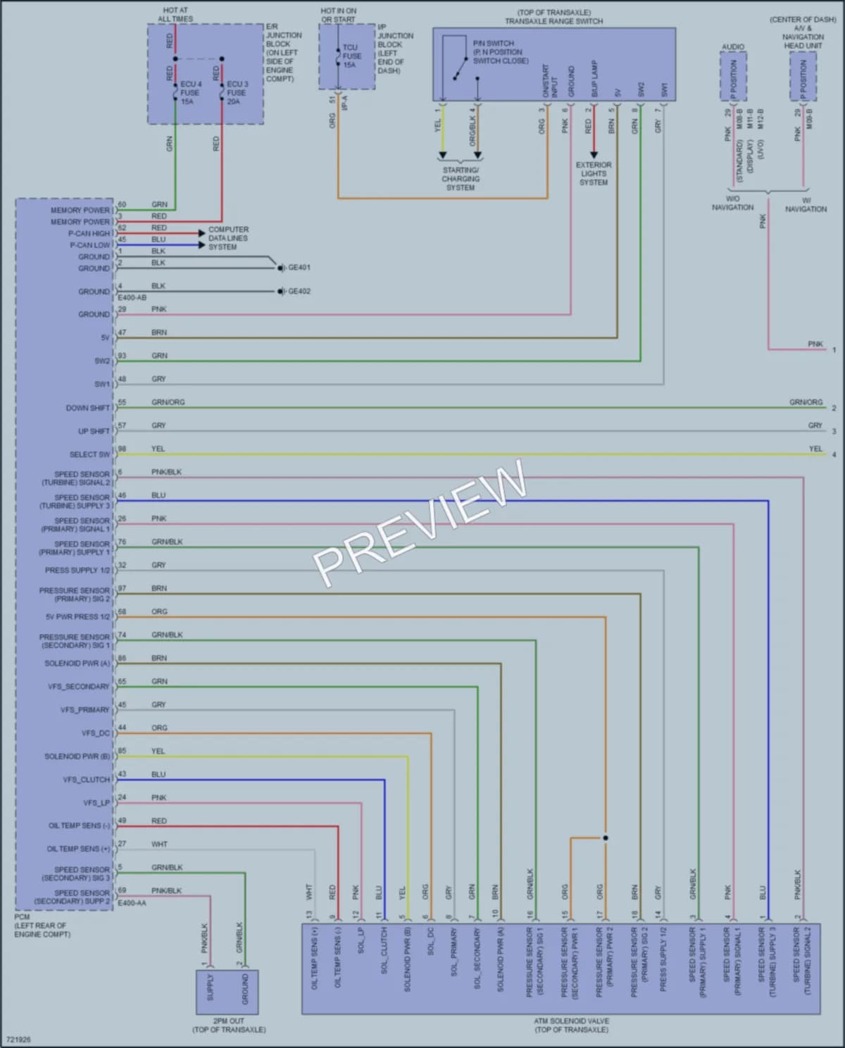 2021 Hyundai Accent Transmission wiring diagram preview