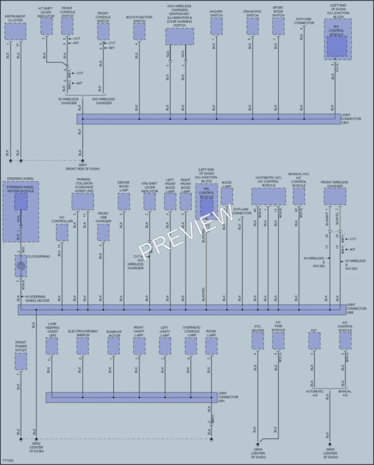 2021 Hyundai ElantraHybrid Ground Distribution wiring diagram preview