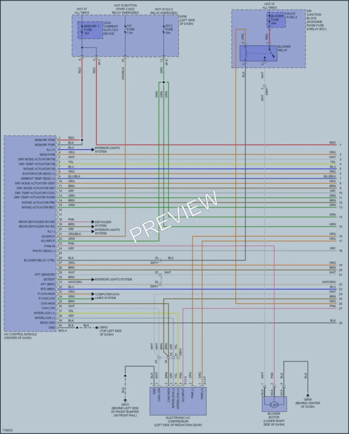 2021 Hyundai IoniqElectric Air Conditioning wiring diagram preview