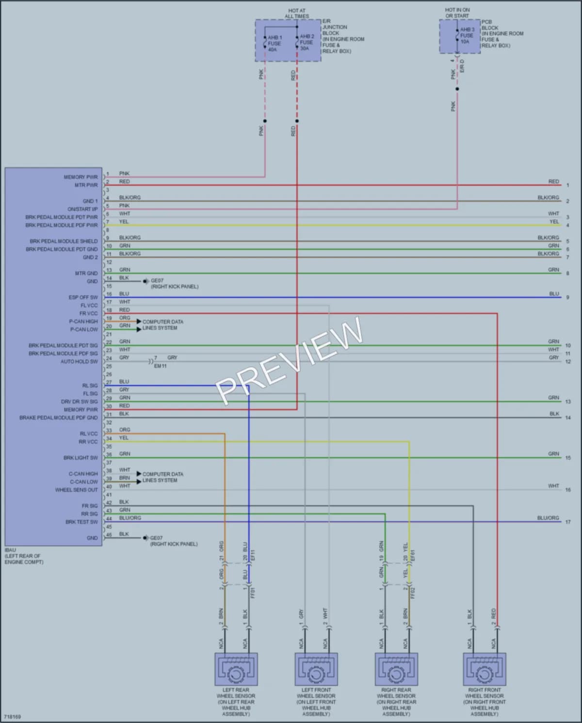 2021 Hyundai IoniqHybrid Anti Lock Brakes wiring diagram preview