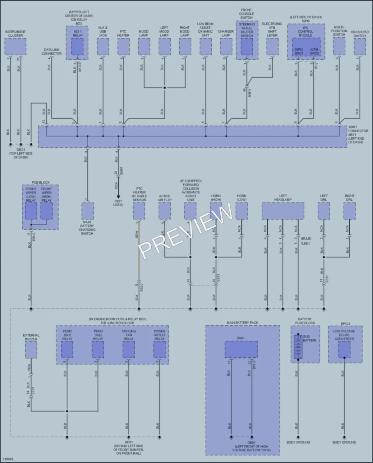 2021 Hyundai IoniqHybrid Ground Distribution wiring diagram preview
