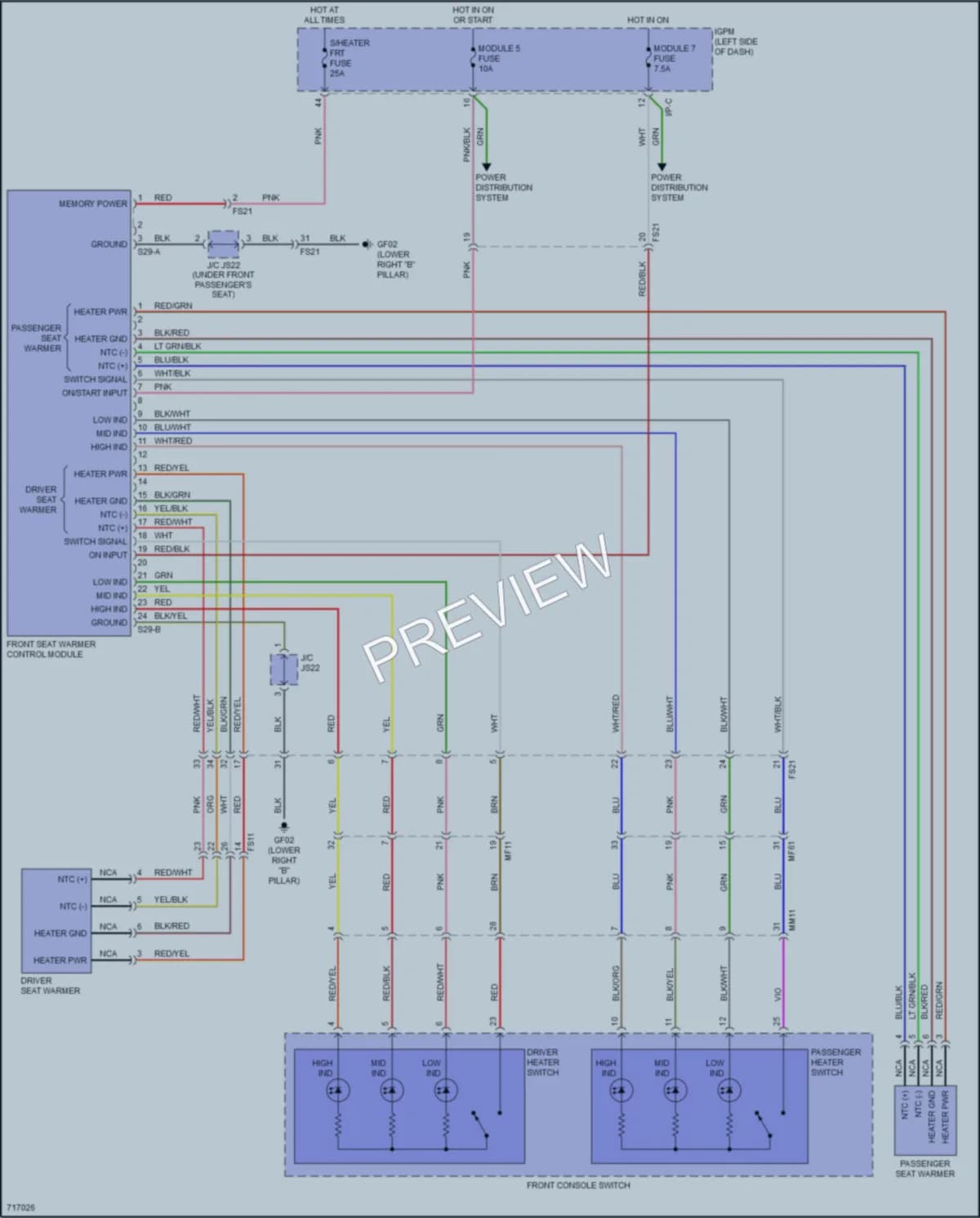 2021 Hyundai IoniqHybrid Power Seats wiring diagram preview
