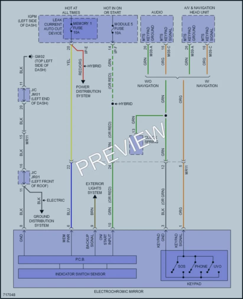 2021 Hyundai IoniqPlugIn Power Mirrors wiring diagram preview