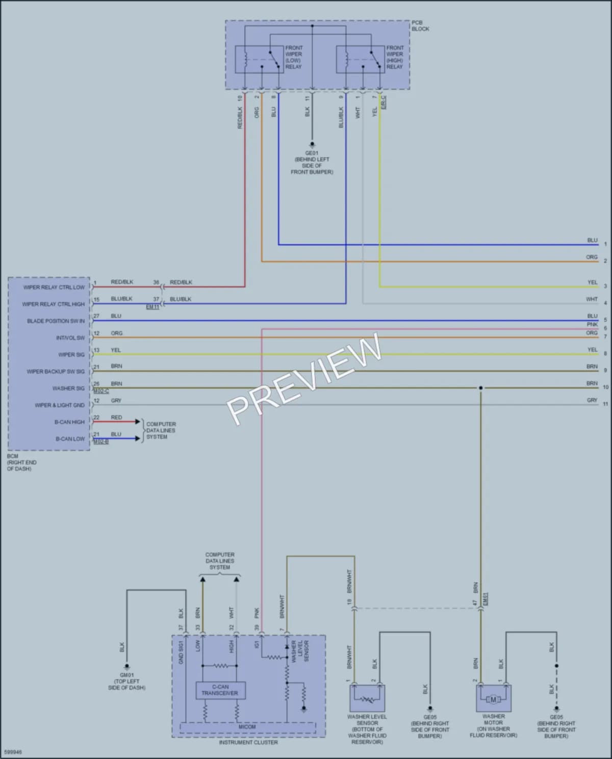 2021 Hyundai IoniqPlugIn Wiper Washer wiring diagram preview