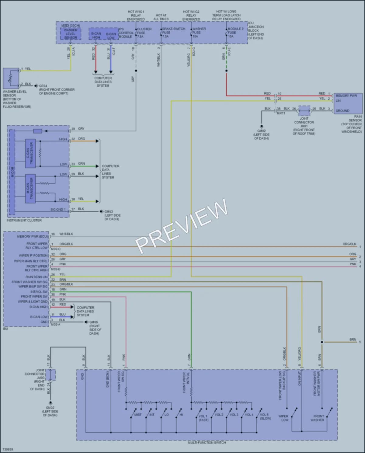 2021 Hyundai Palisade Wiper Washer wiring diagram preview