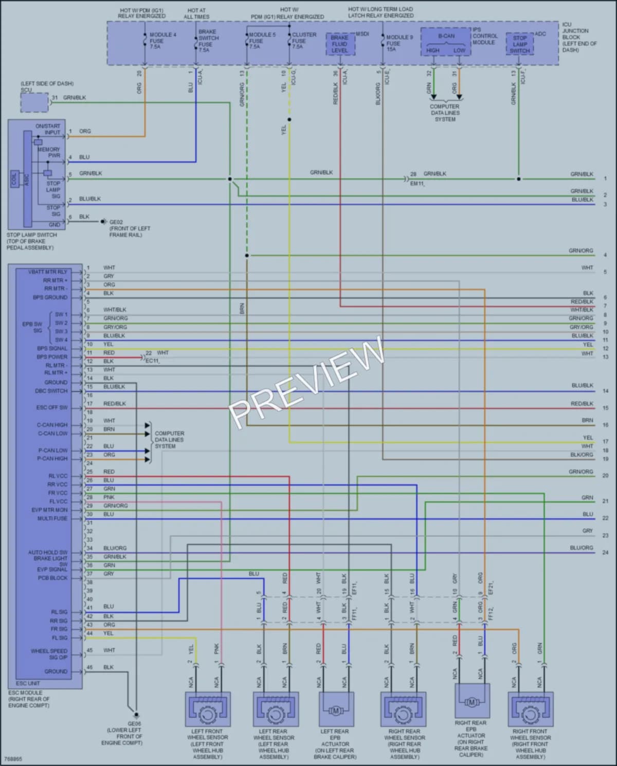 2021 Hyundai SantaFe Anti Lock Brakes wiring diagram preview