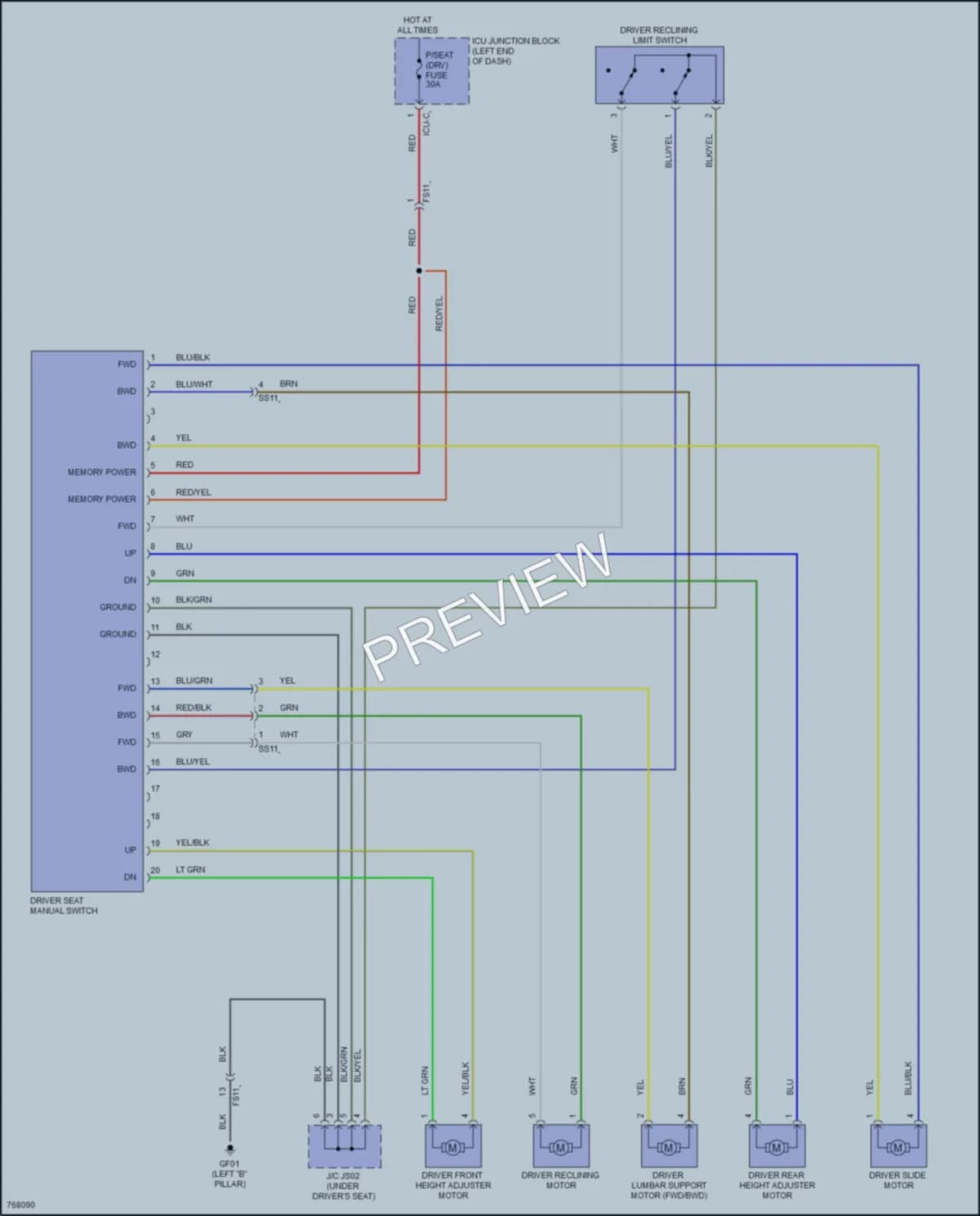 2021 Hyundai SantaFe Power Seats wiring diagram preview