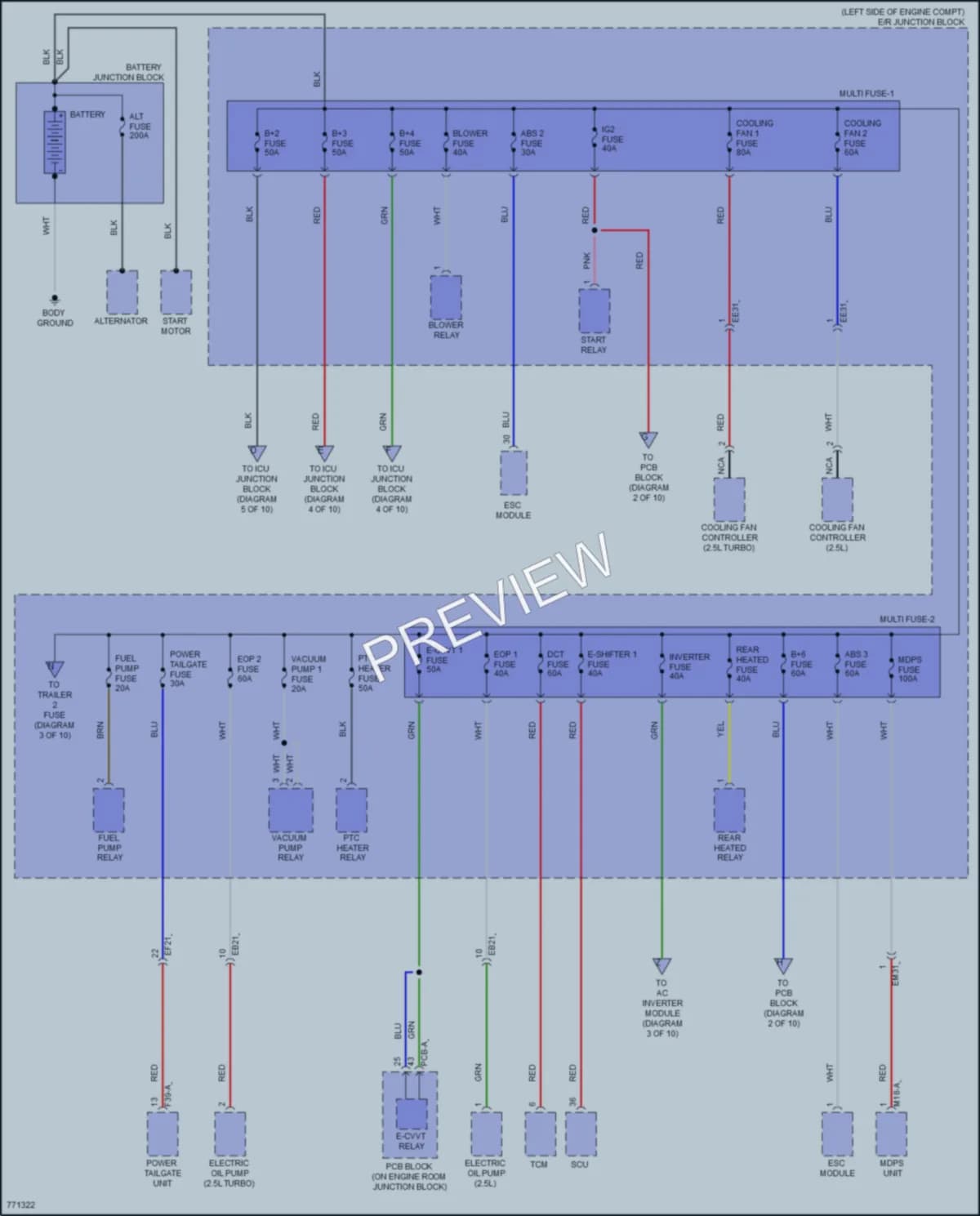 2021 Hyundai SantaFeHybrid Power Distribution wiring diagram preview