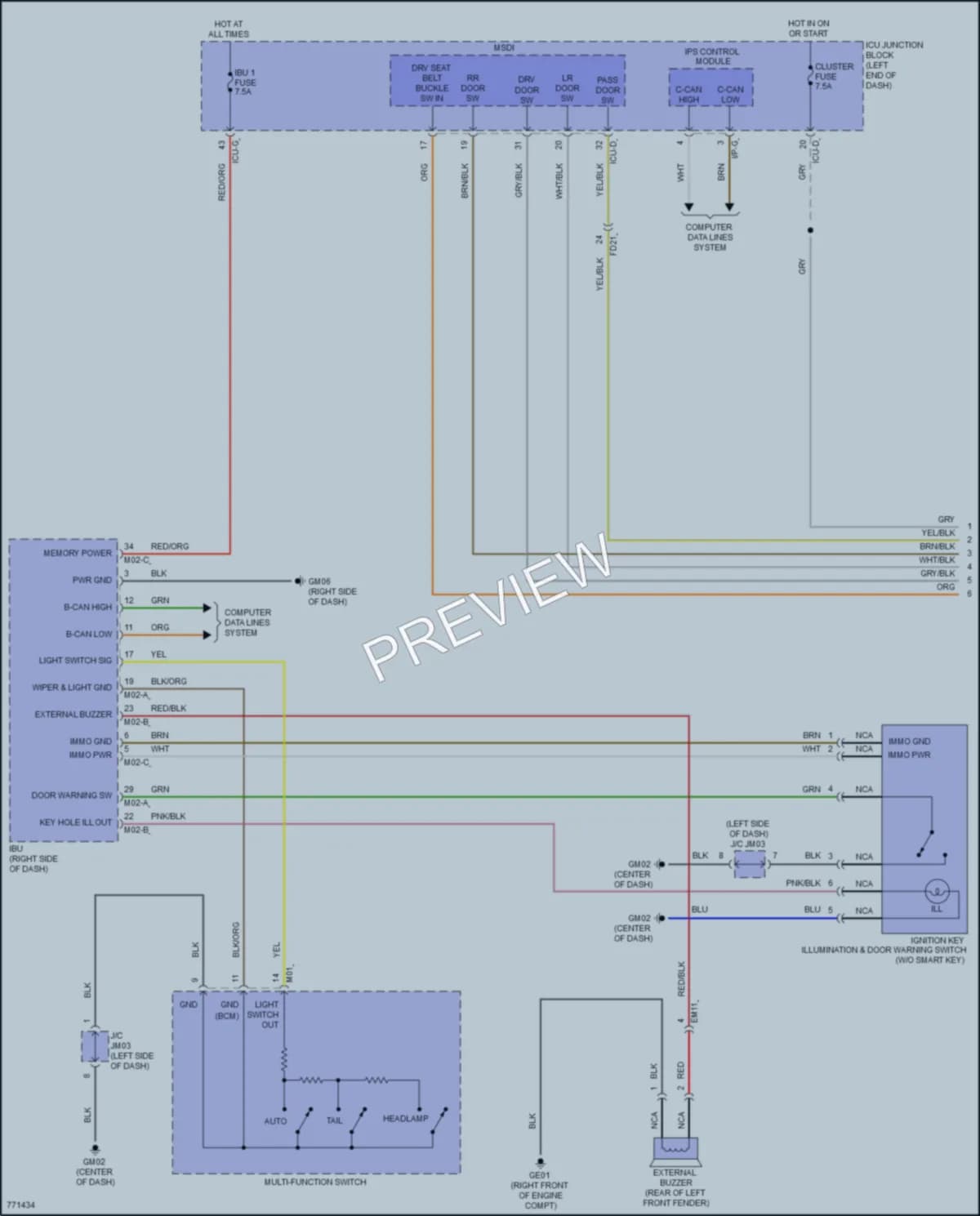 2021 Hyundai SantaFeHybrid Warning Systems wiring diagram preview