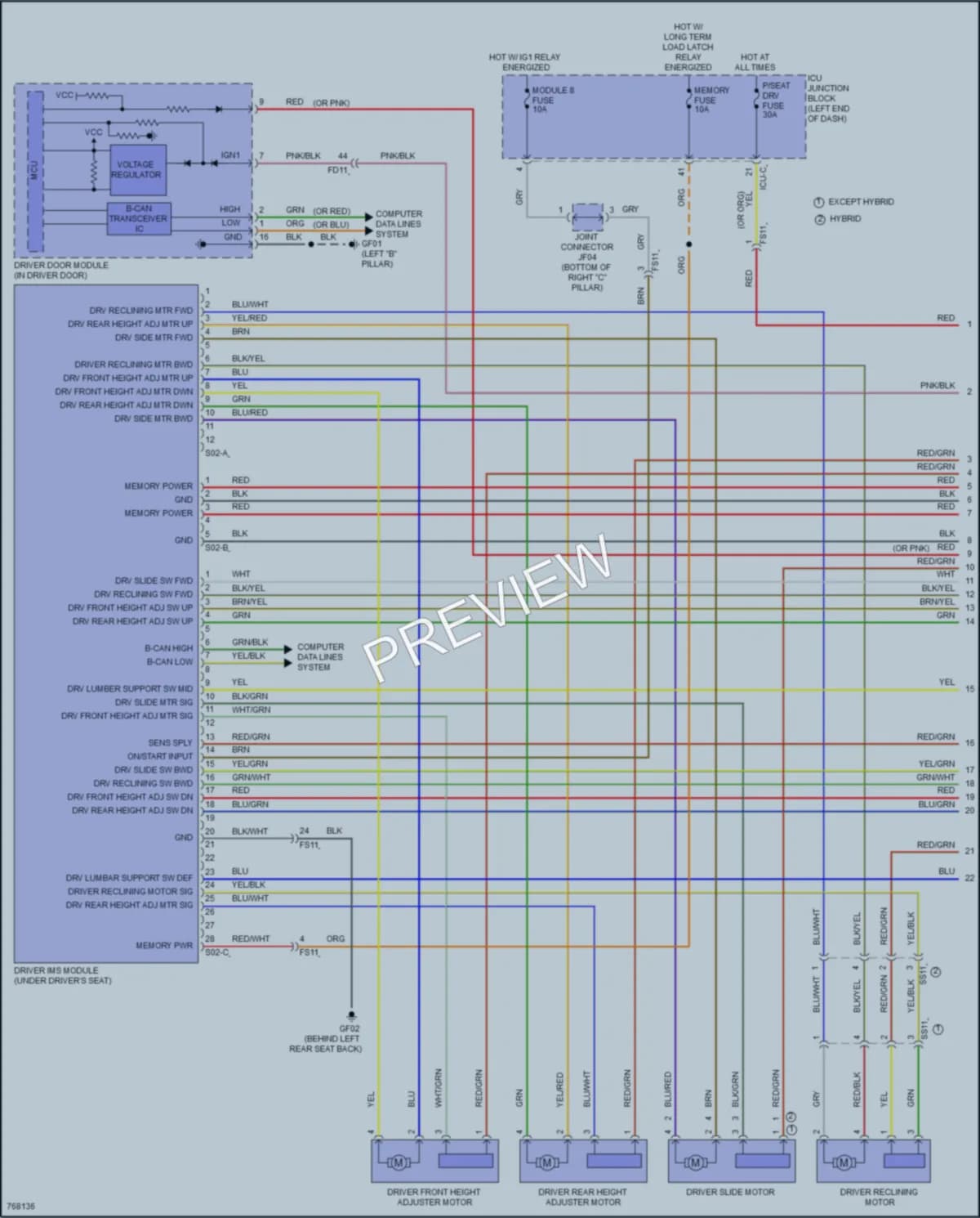 2021 Hyundai Sonata Memory Systems wiring diagram preview
