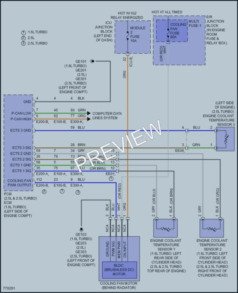 2021 Hyundai SonataHybrid Cooling Fan wiring diagram preview