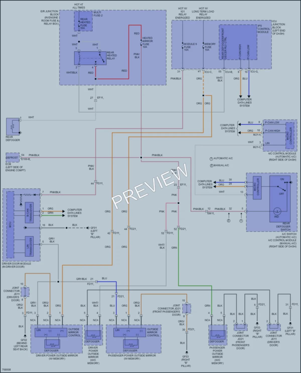 2021 Hyundai SonataHybrid Defoggers wiring diagram preview
