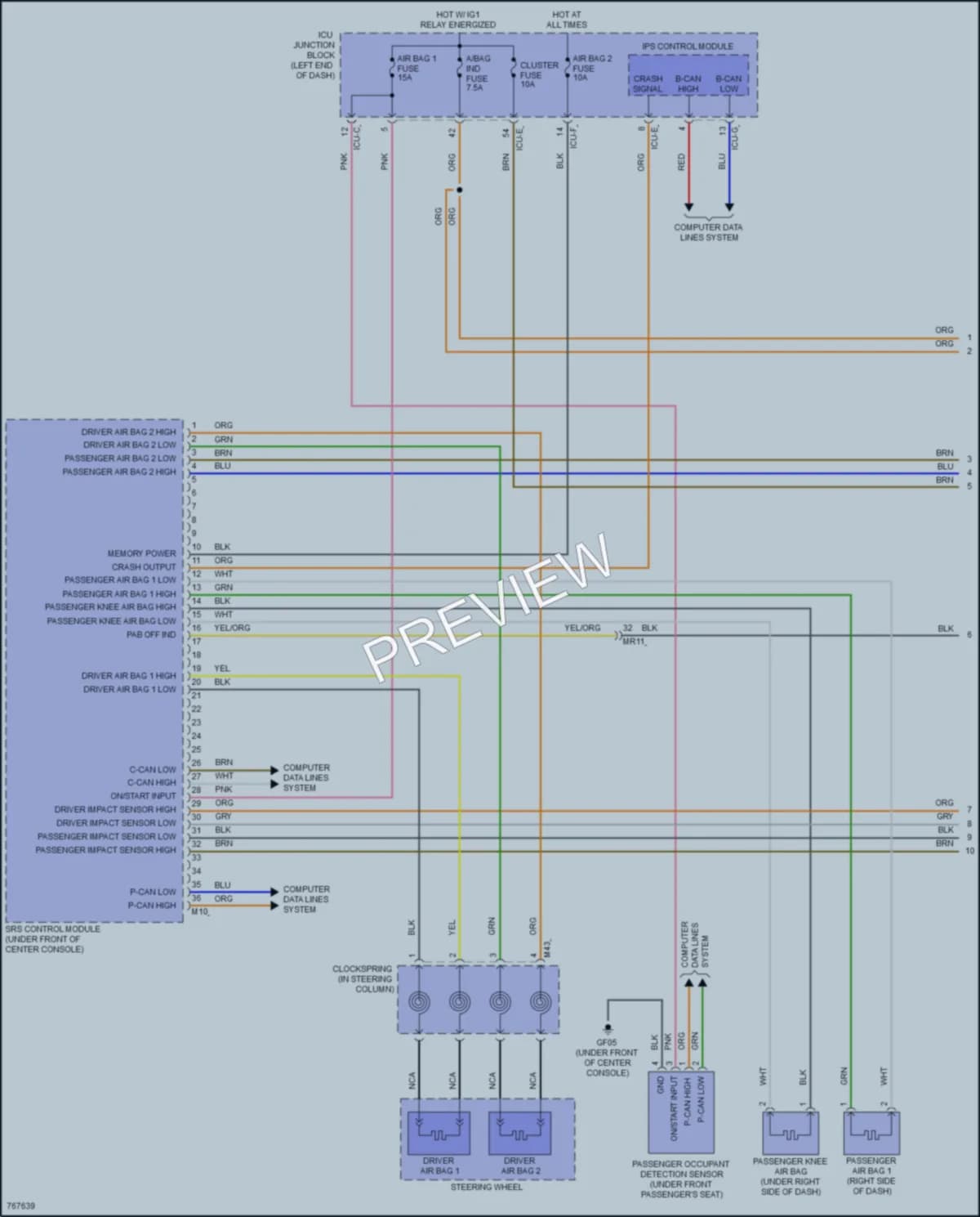 2021 Hyundai SonataHybrid Supplemental Restraints wiring diagram preview