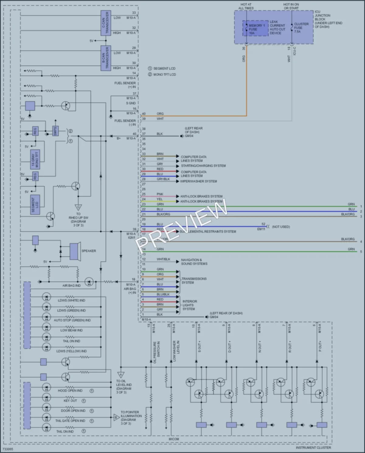 2021 Hyundai Venue Instrument Cluster wiring diagram preview