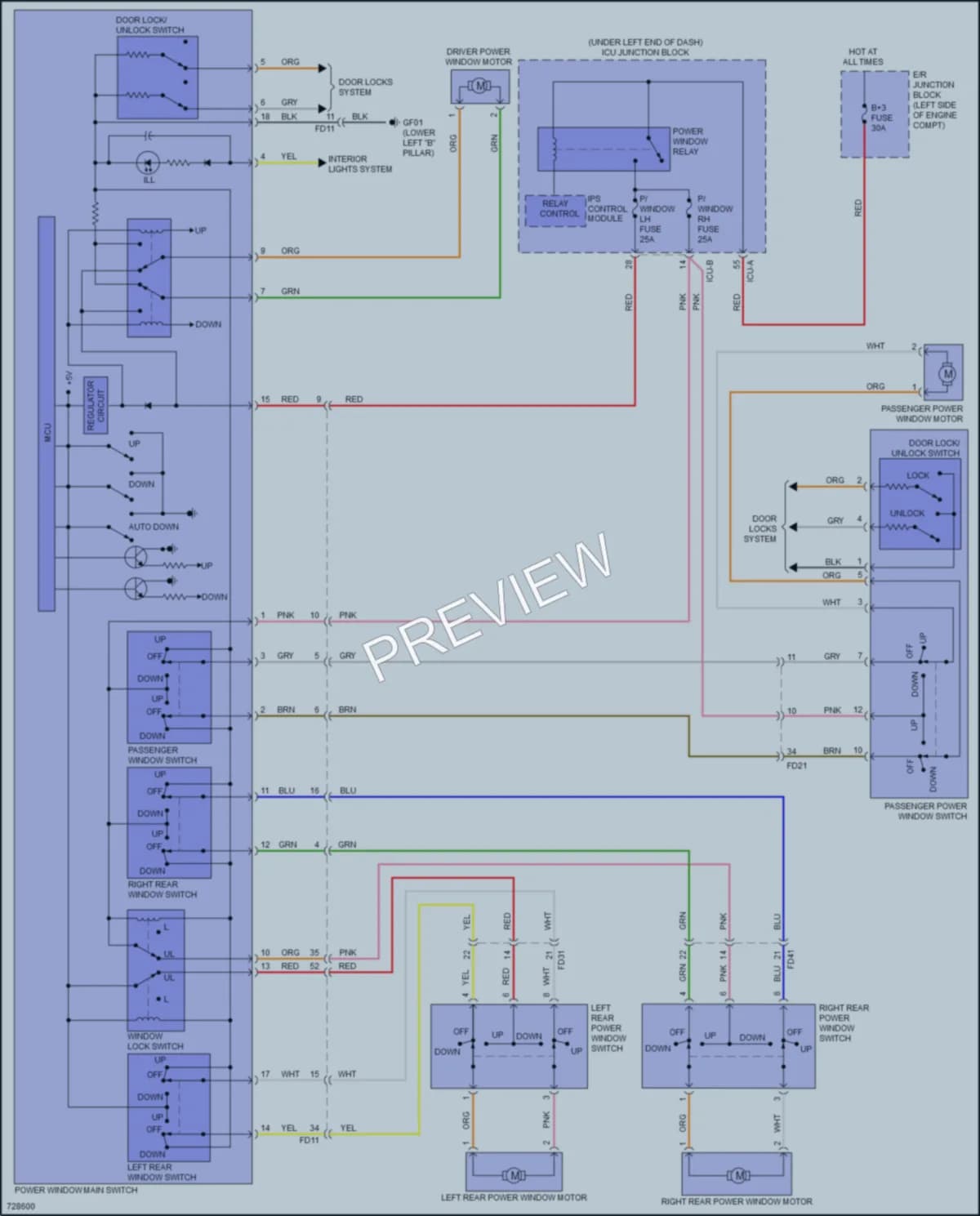 2021 Hyundai Venue Power Windows wiring diagram preview