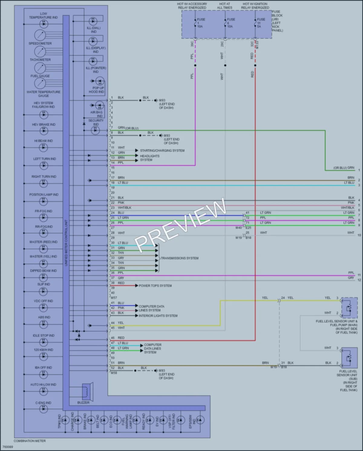 2021 Infiniti Q50 Instrument Cluster wiring diagram preview
