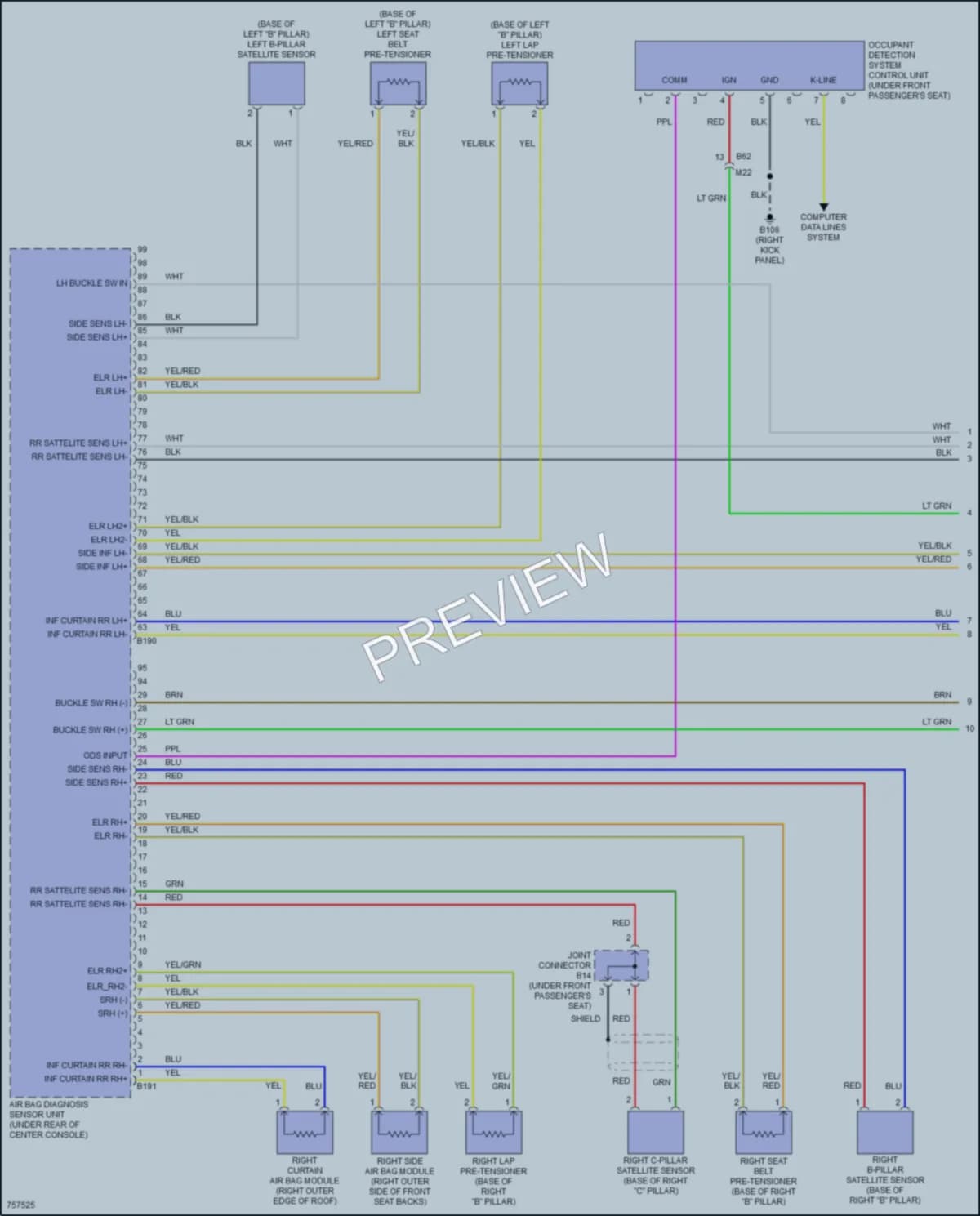 2021 Infiniti Q50 Supplemental Restraints wiring diagram preview