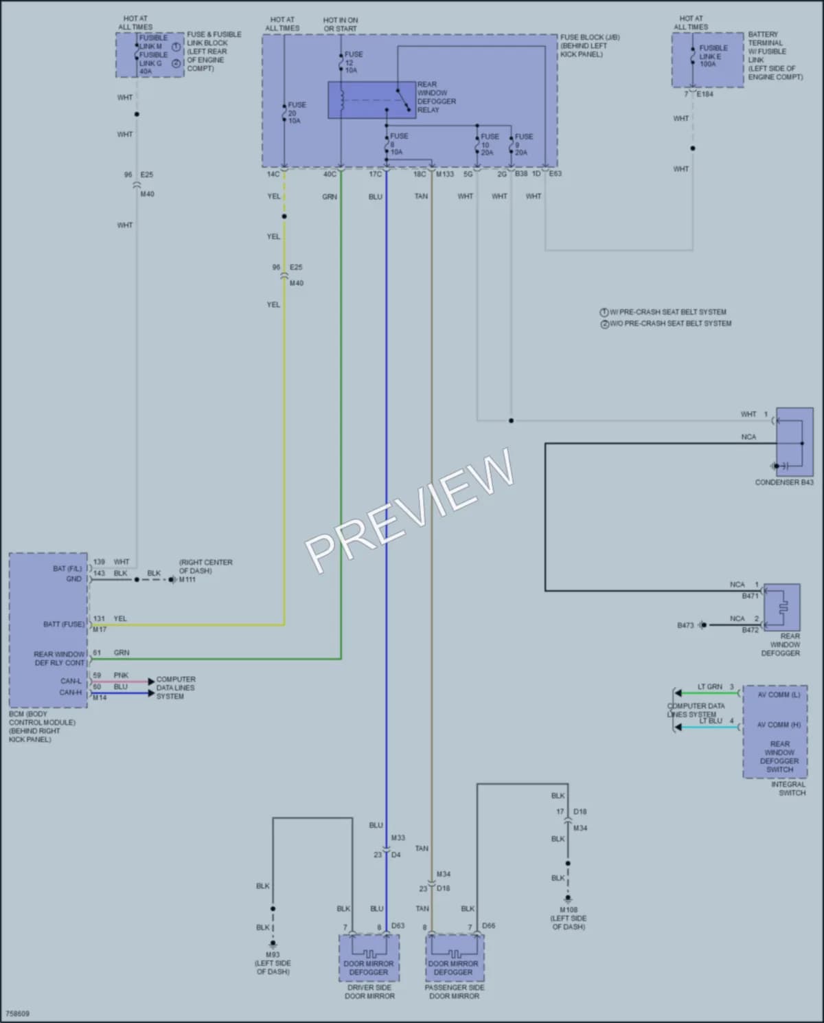 2021 Infiniti Q60 Defoggers wiring diagram preview