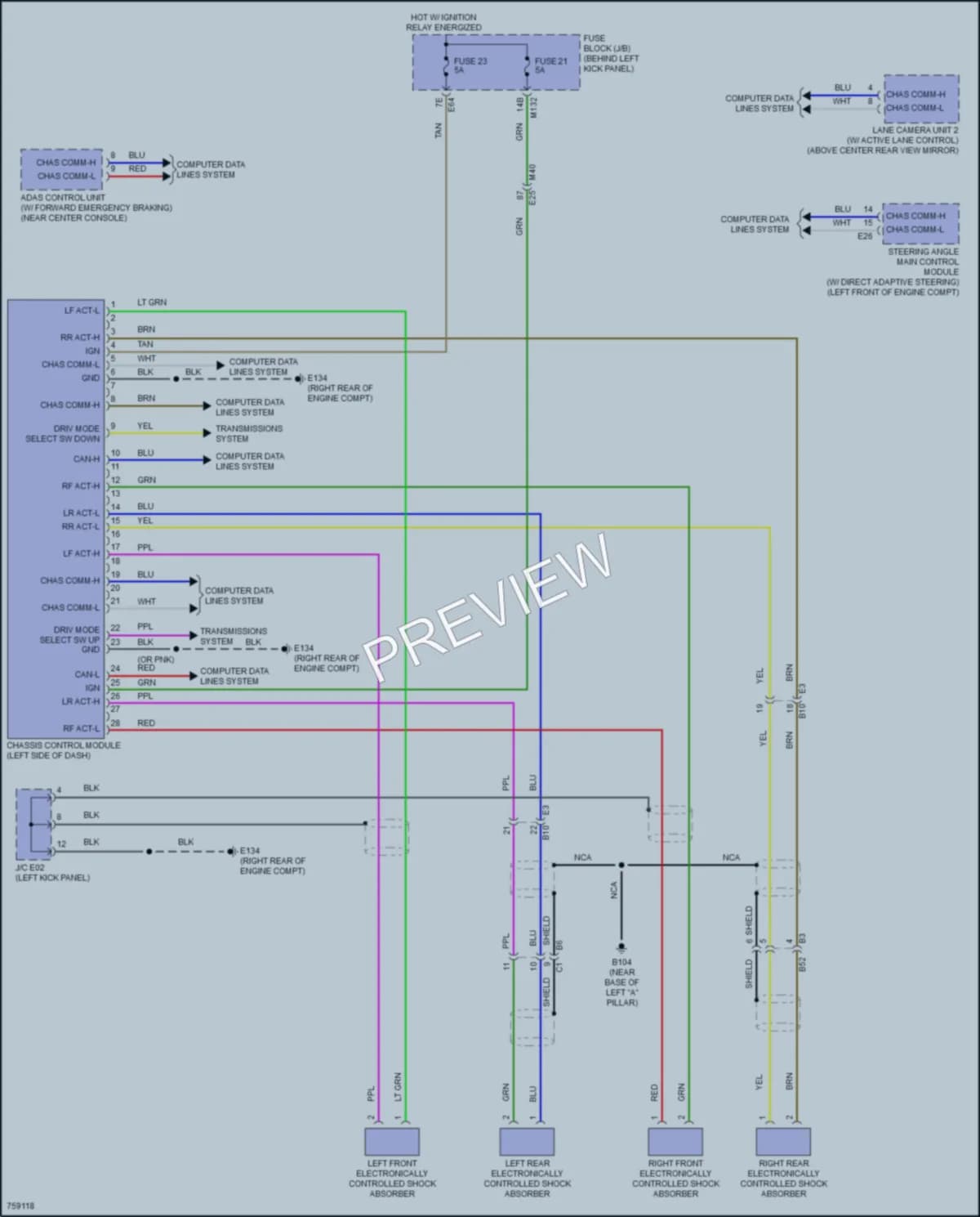 2021 Infiniti Q60 Electronic Suspension wiring diagram preview