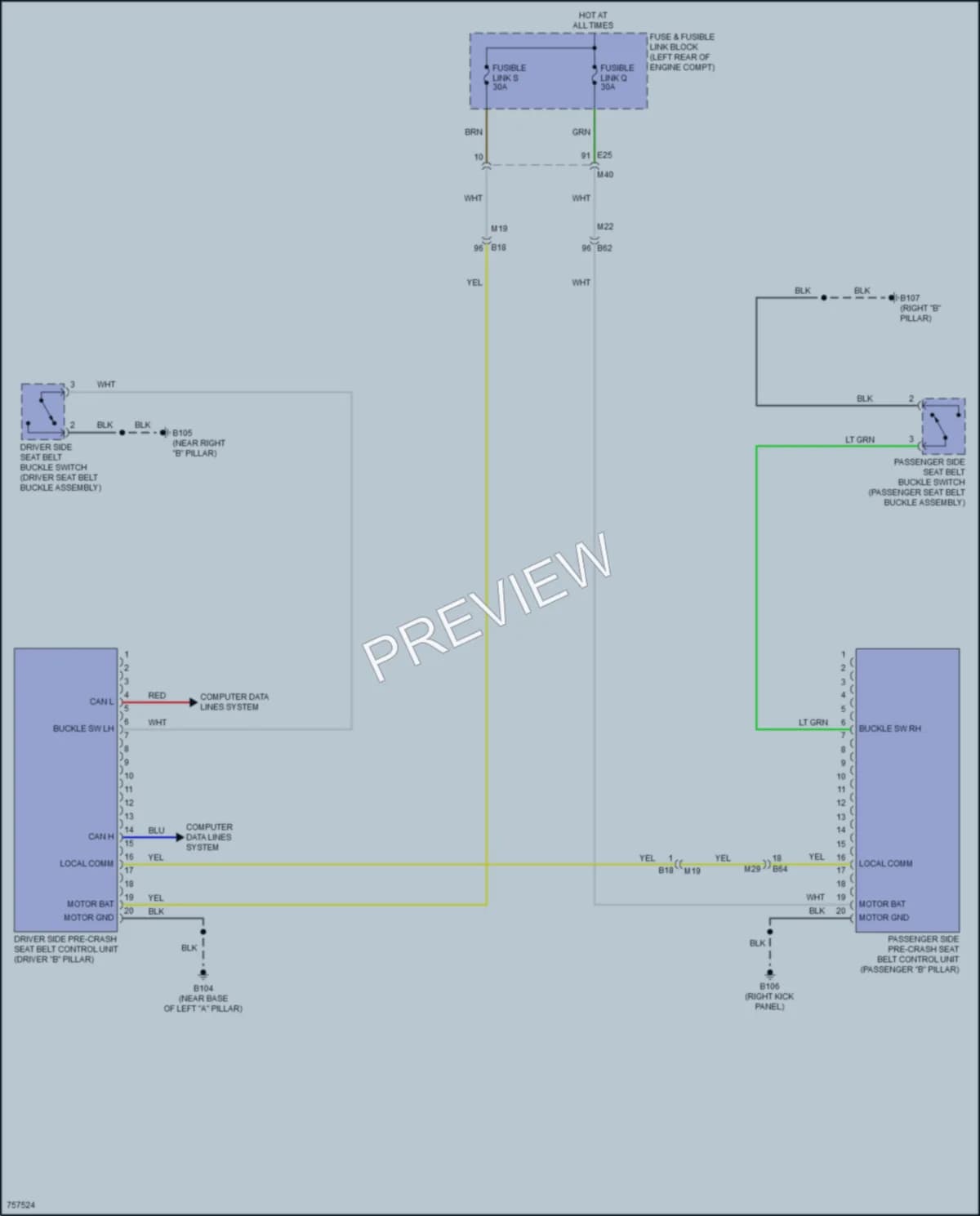 2021 Infiniti Q60 Passive Restraints wiring diagram preview
