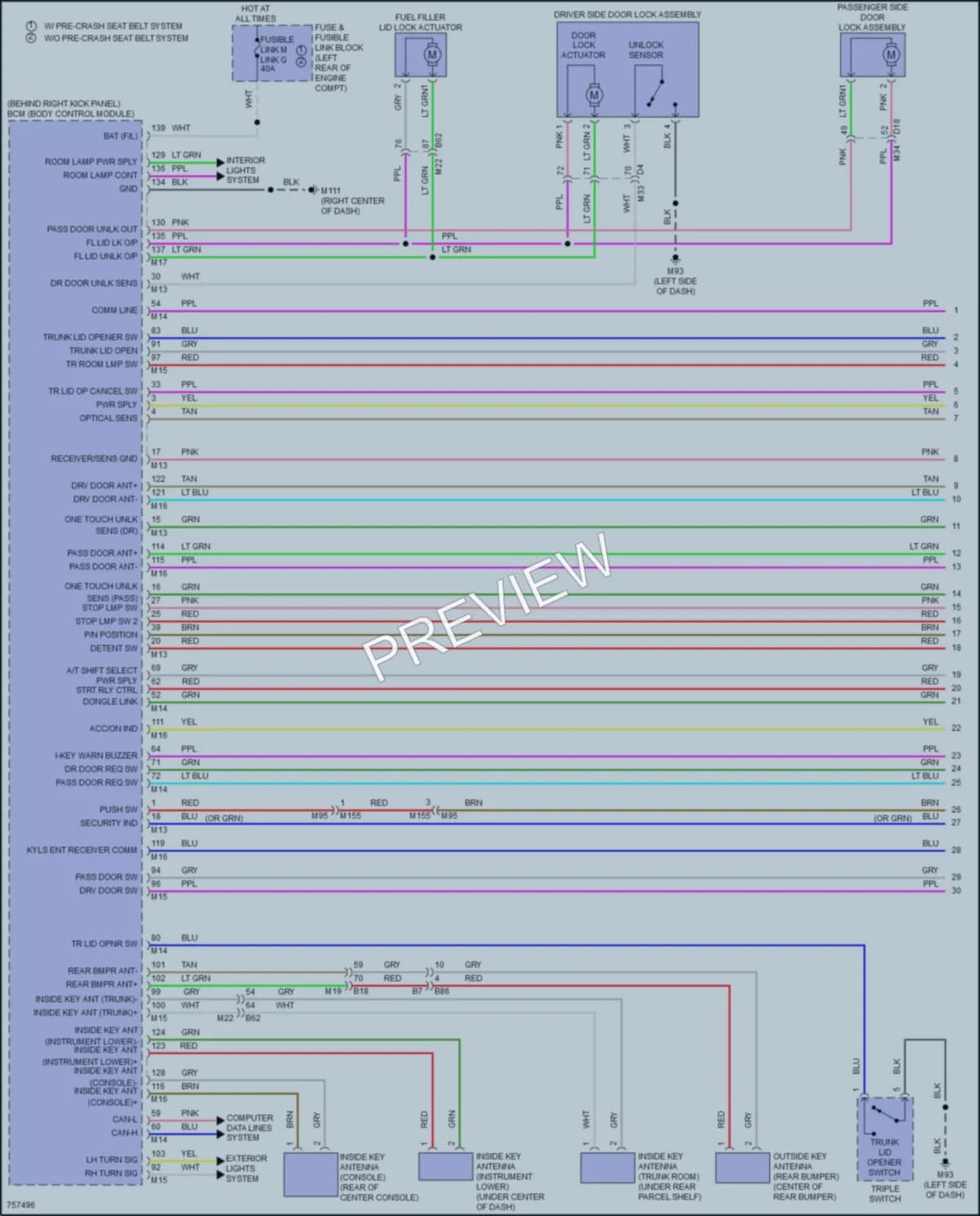 2021 Infiniti Q60 Power Door Locks wiring diagram preview