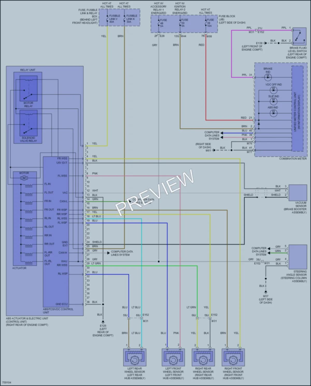 2021 Infiniti QX50 Anti Lock Brakes wiring diagram preview