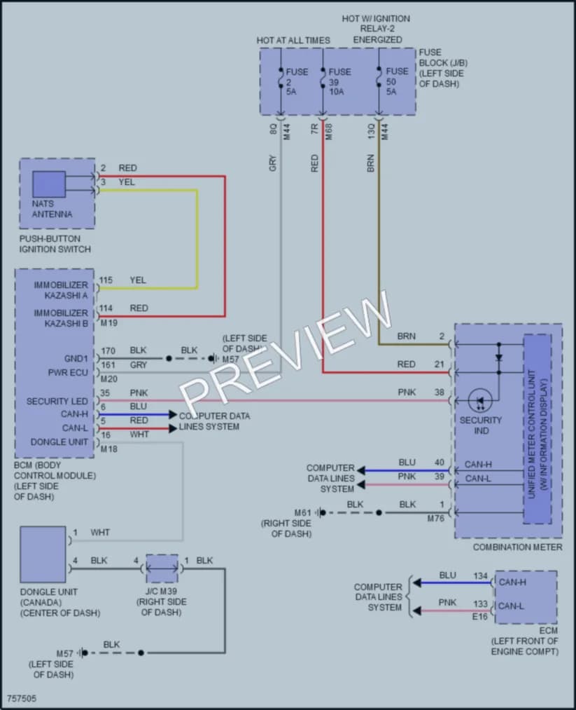 2021 Infiniti QX50 Anti Theft wiring diagram preview