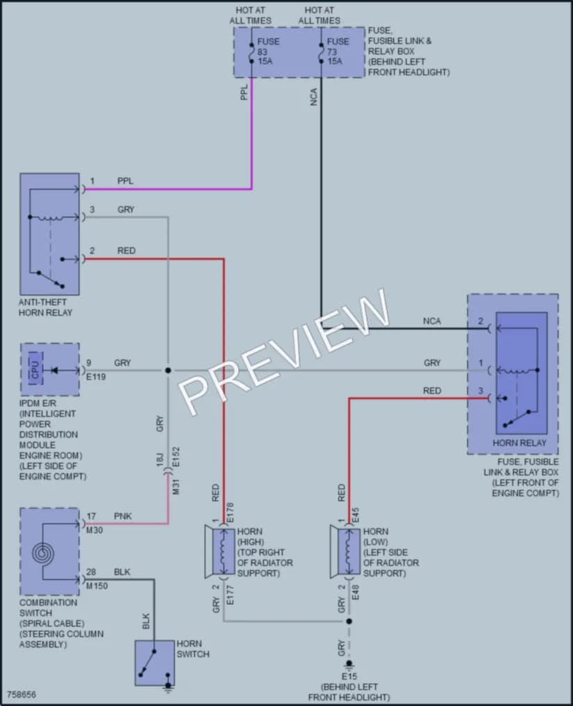 2021 Infiniti QX50 Horn wiring diagram preview