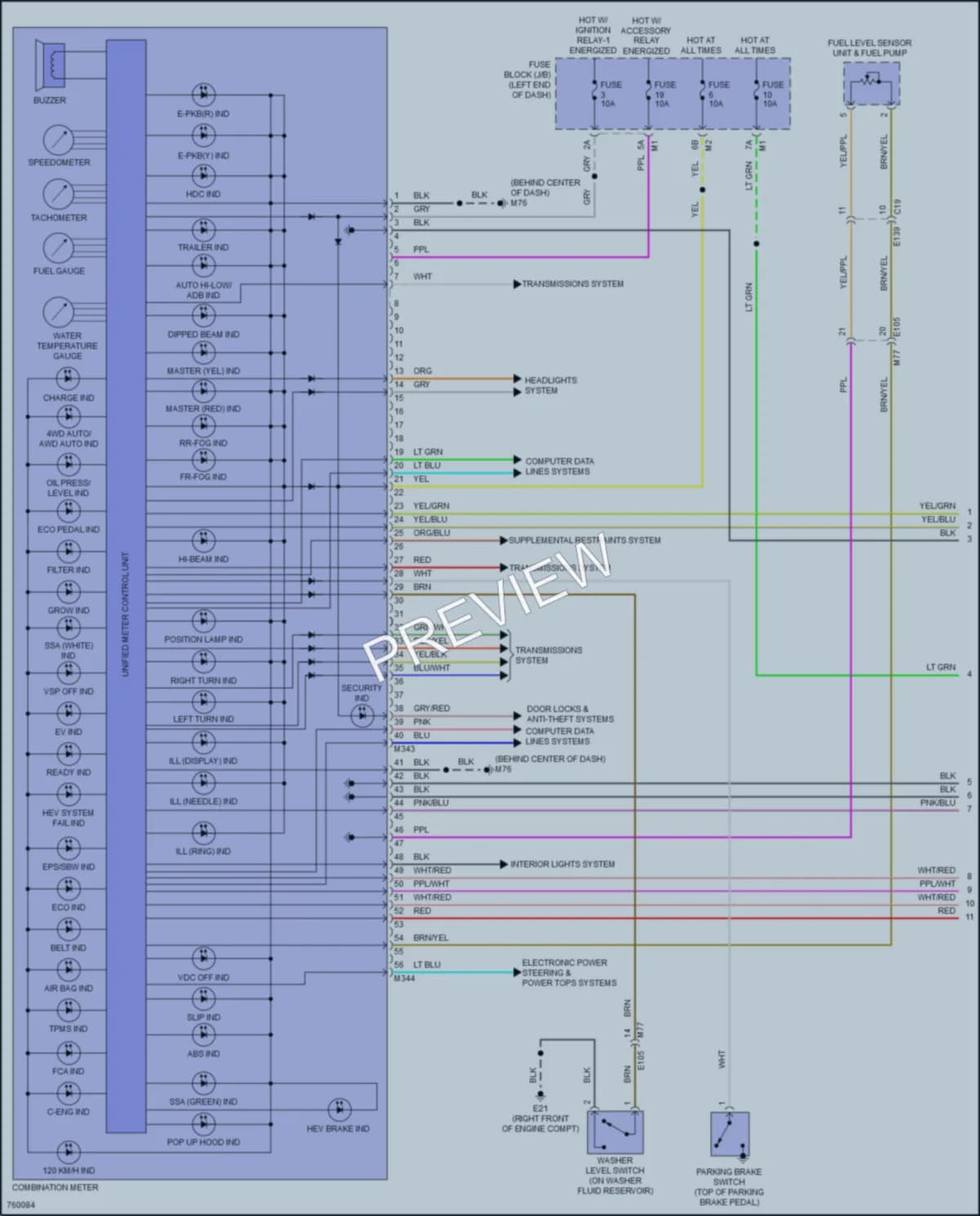 2021 Infiniti QX80 Instrument Cluster wiring diagram preview
