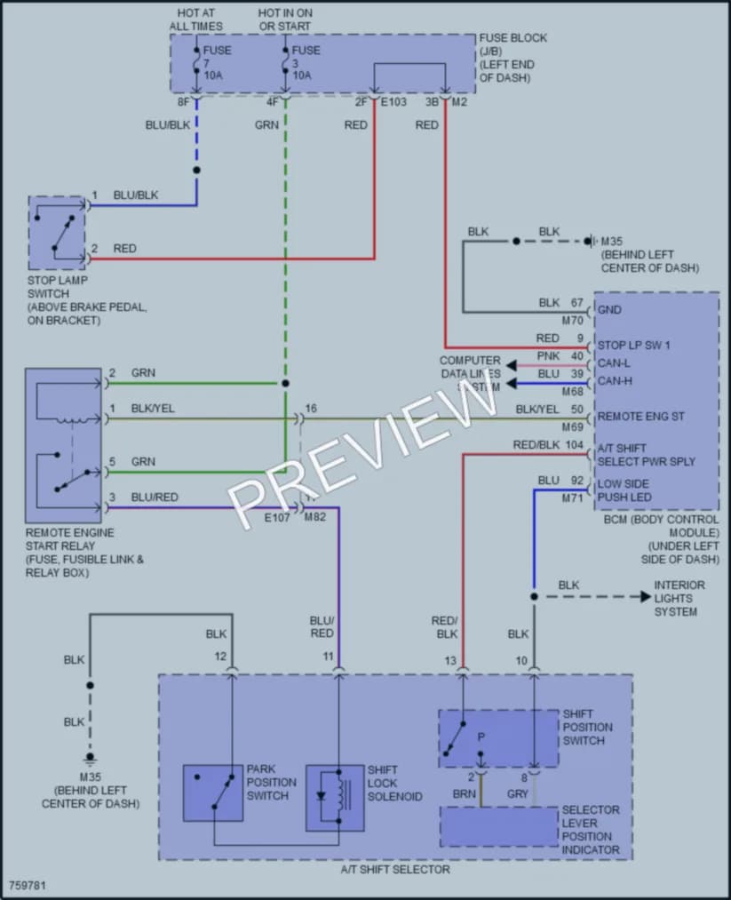 2021 Infiniti QX80 Shift Interlock wiring diagram preview