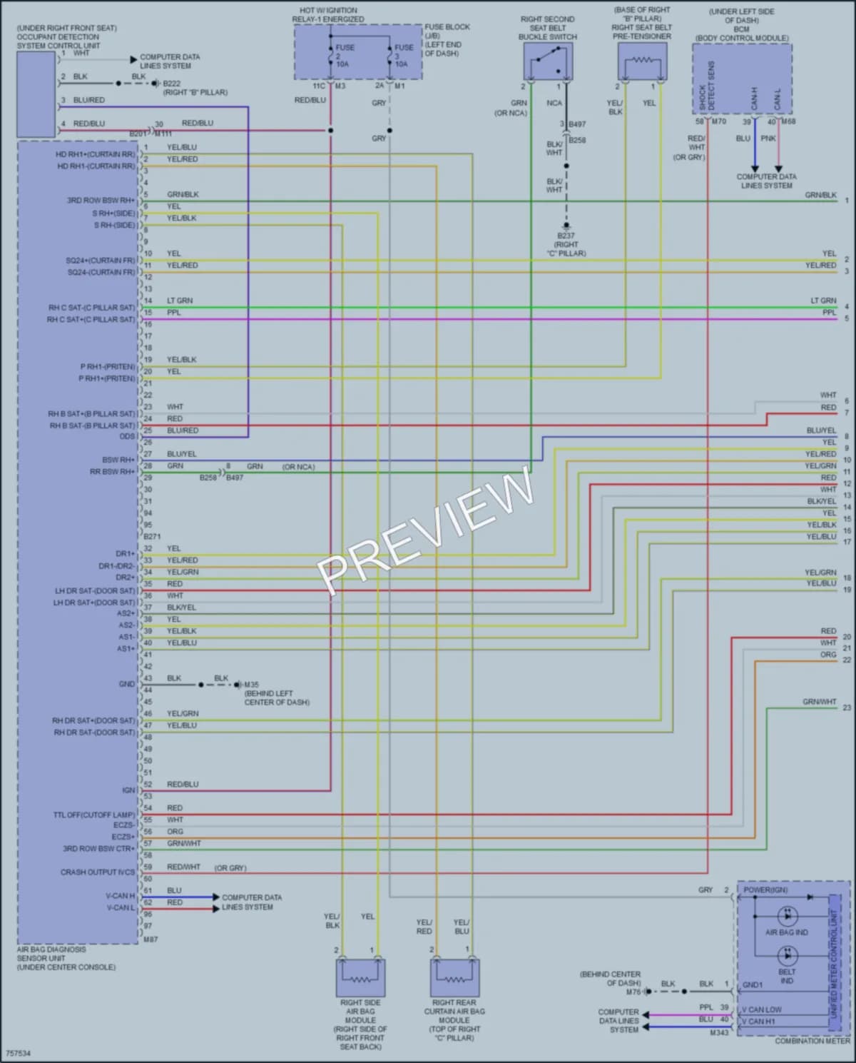 2021 Infiniti QX80 Supplemental Restraints wiring diagram preview