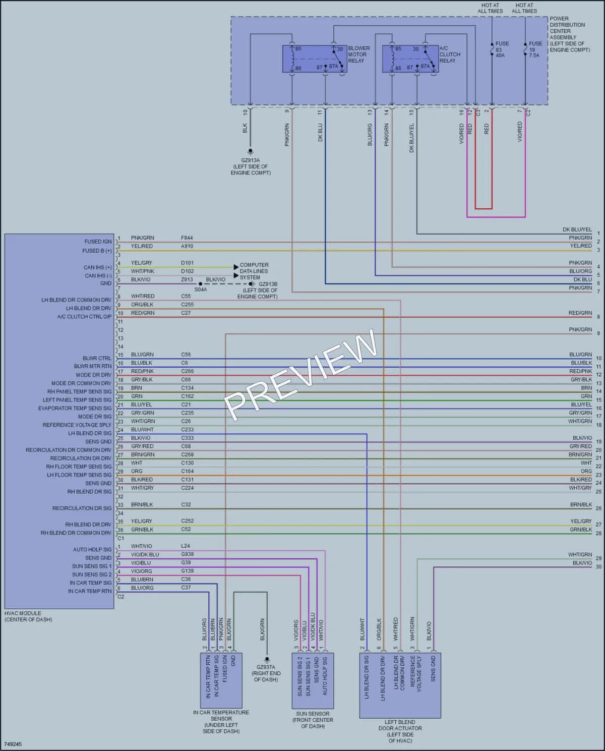 2021 Jeep Compass Air Conditioning wiring diagram preview