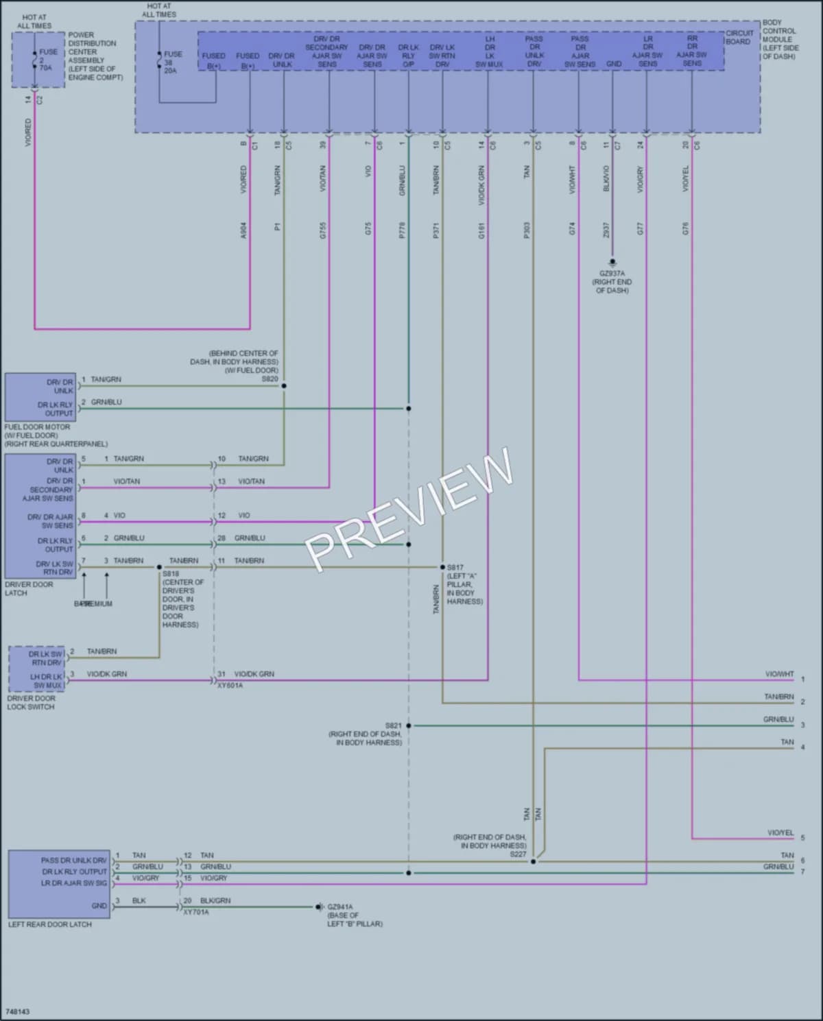 2021 Jeep Compass Power Door Locks wiring diagram preview