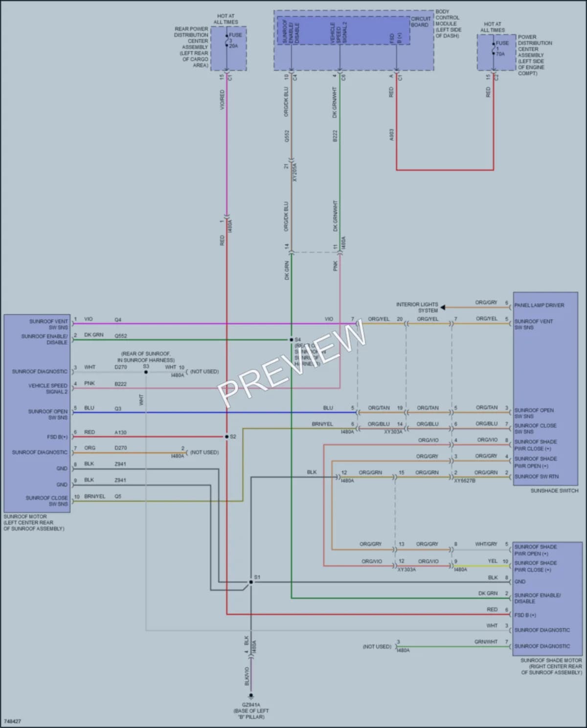 2021 Jeep Compass Power Top Sunroof wiring diagram preview