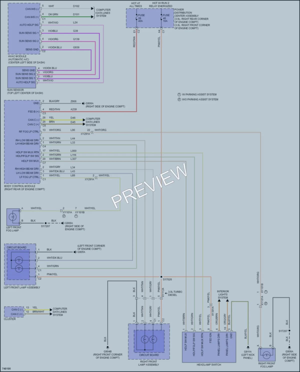 2021 Jeep Gladiator Headlights wiring diagram preview
