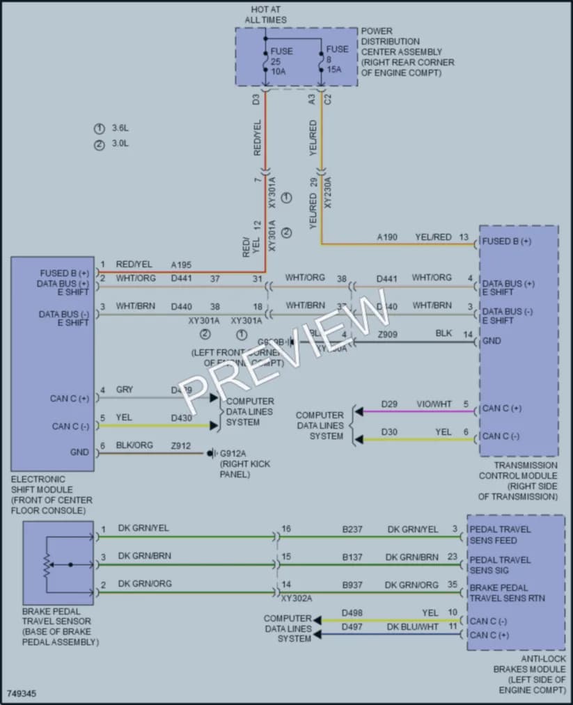 2021 Jeep Gladiator Shift Interlock wiring diagram preview