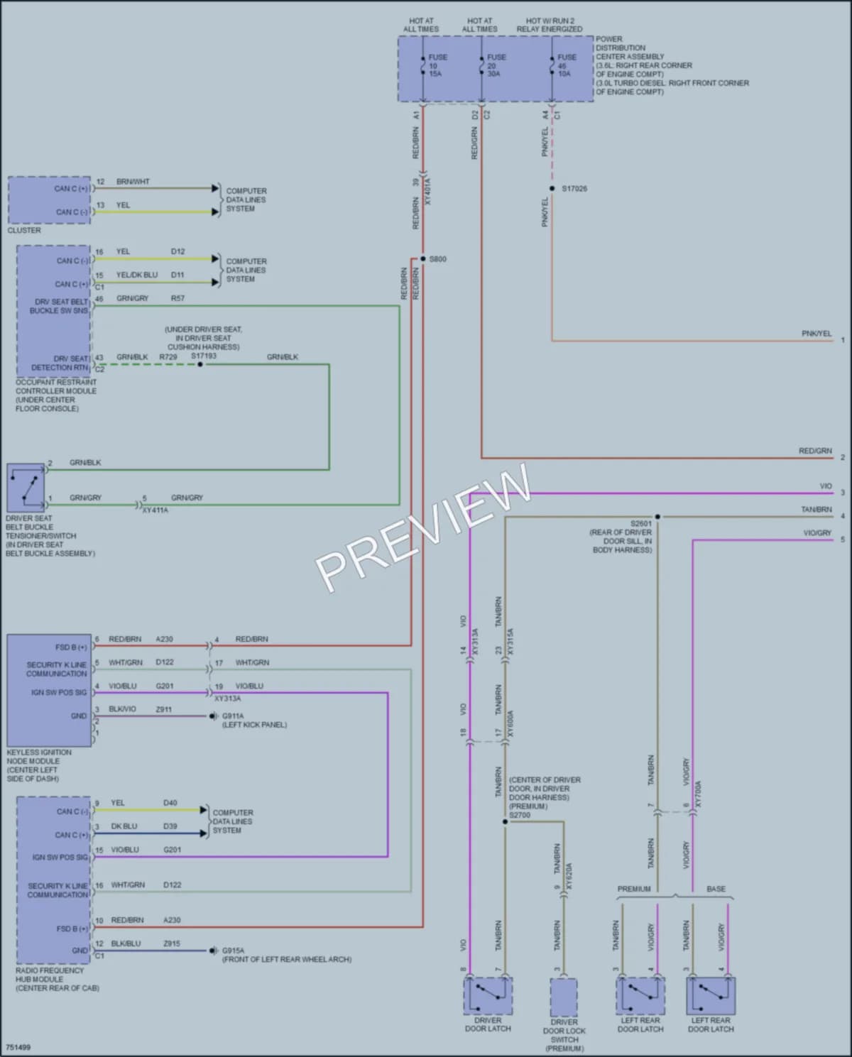 2021 Jeep Gladiator Warning Systems wiring diagram preview