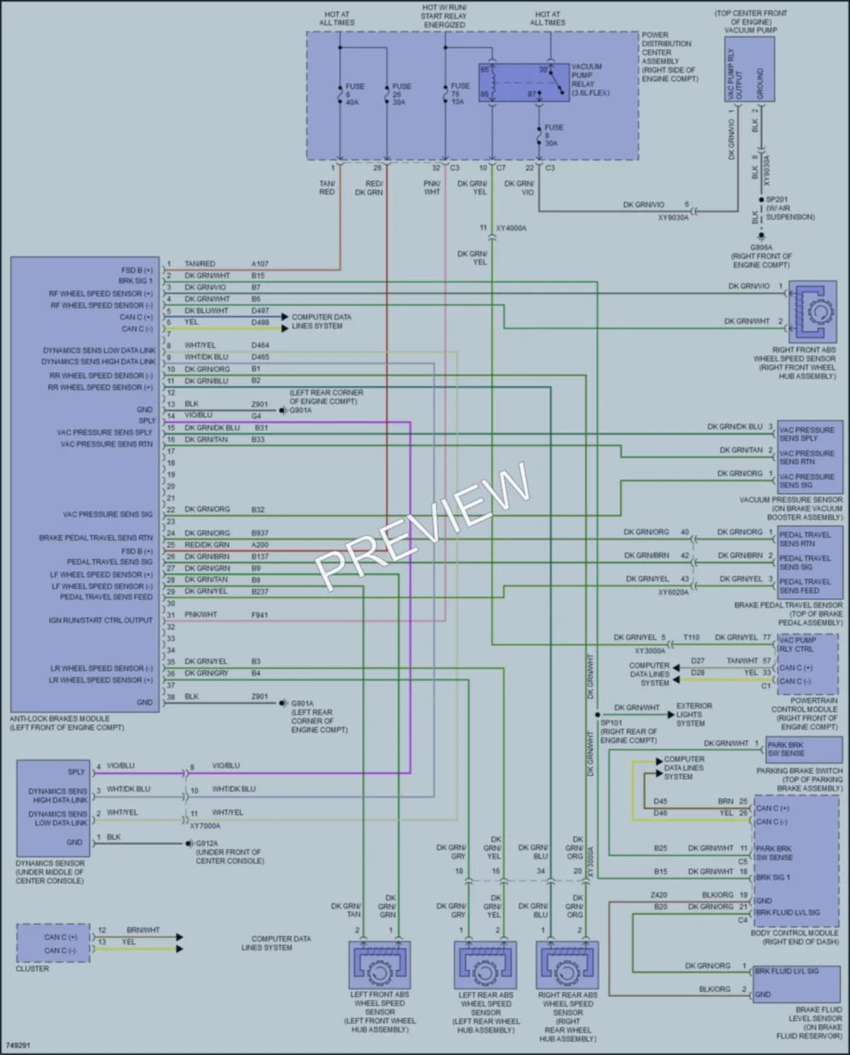 2021 Jeep GrandCherokee Anti Lock Brakes wiring diagram preview