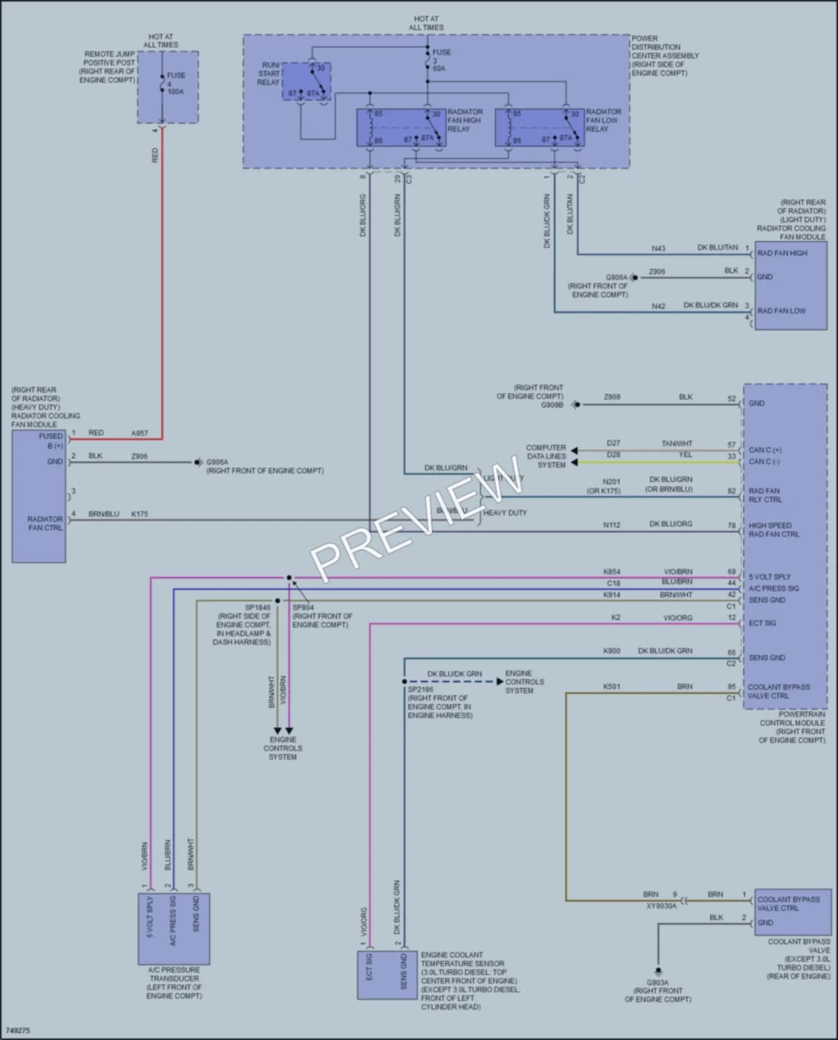 2021 Jeep GrandCherokee Cooling Fan wiring diagram preview