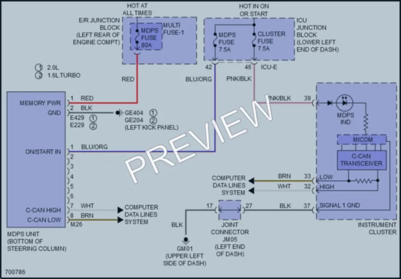 2021 Kia Forte Electronic Power Steering wiring diagram preview
