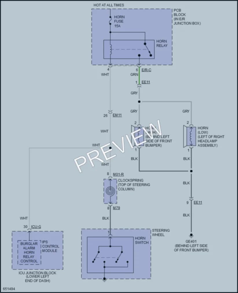 2021 Kia Forte5 Horn wiring diagram preview