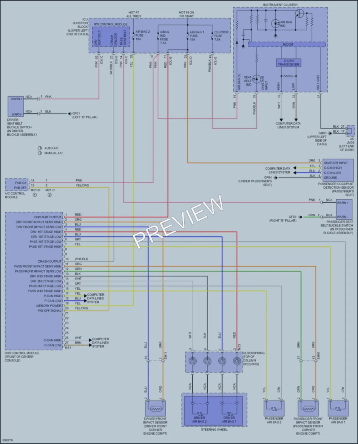2021 Kia Forte5 Supplemental Restraints wiring diagram preview