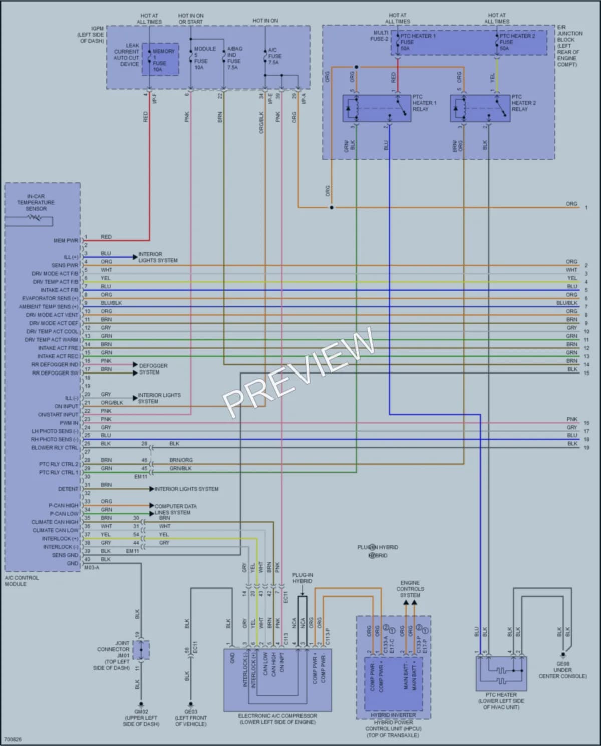 2021 Kia NiroPlugIn Air Conditioning wiring diagram preview