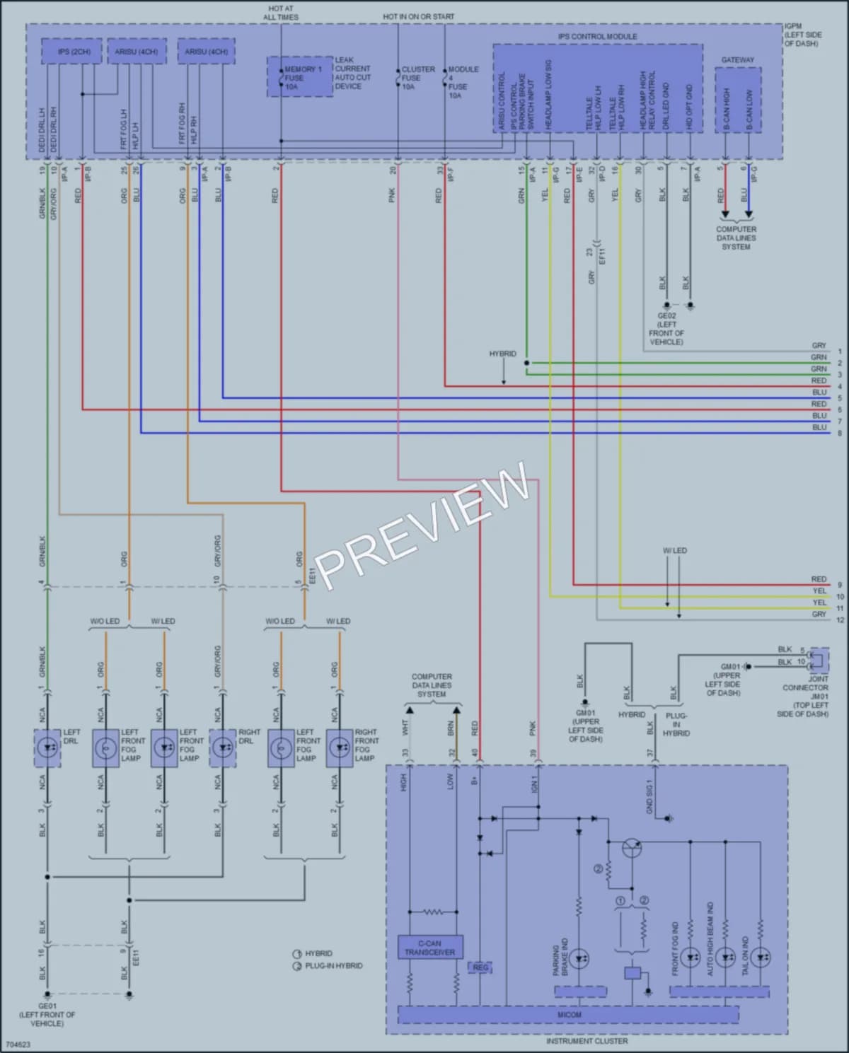 2021 Kia NiroPlugIn Headlights wiring diagram preview
