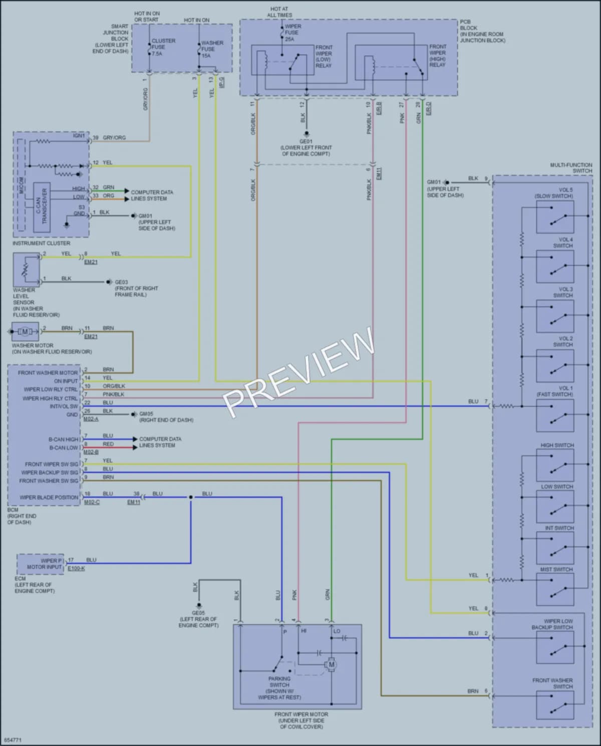 2021 Kia Sedona Wiper Washer wiring diagram preview