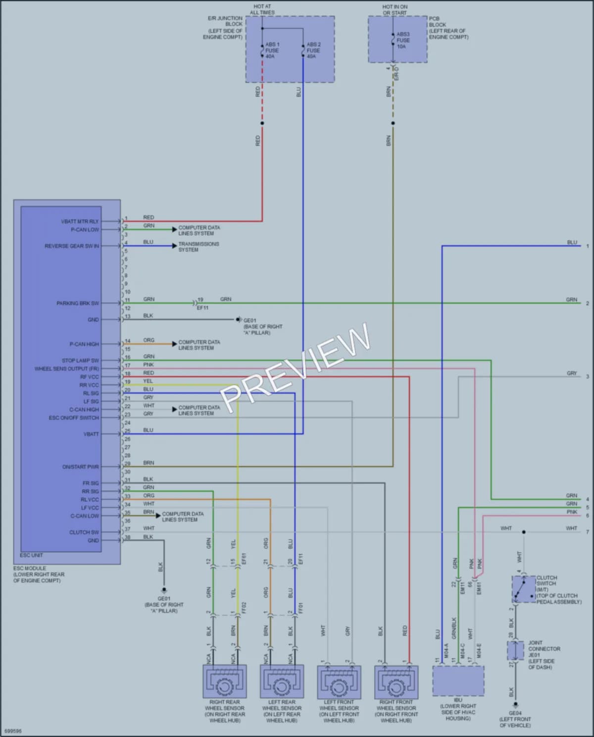 2021 Kia Soul Anti Lock Brakes wiring diagram preview