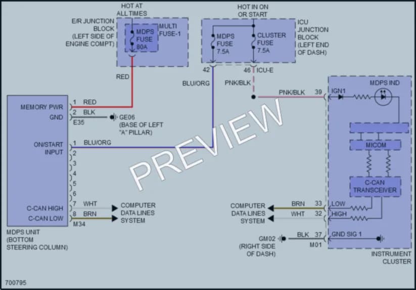 2021 Kia Soul Electronic Power Steering wiring diagram preview