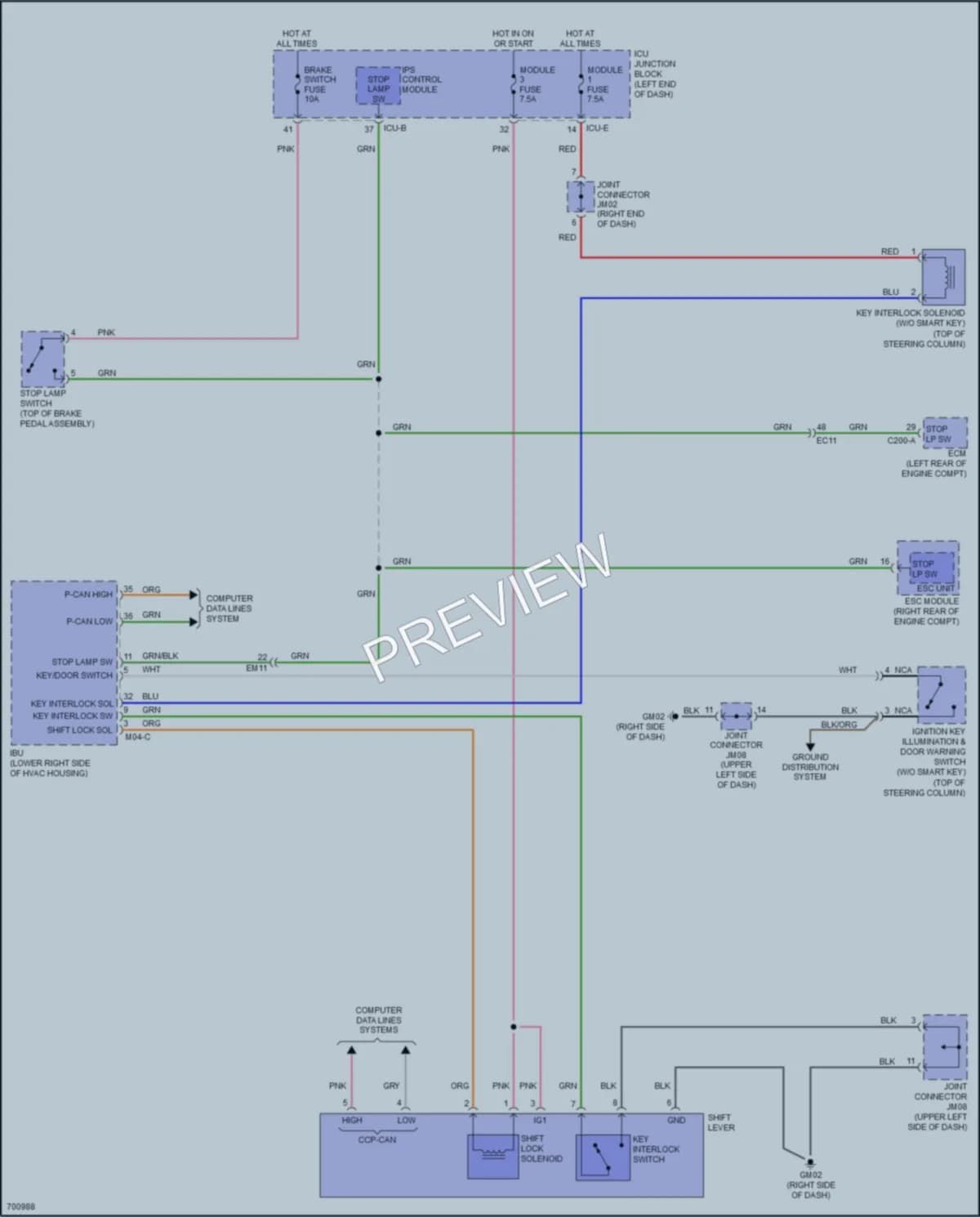 2021 Kia Soul Shift Interlock wiring diagram preview