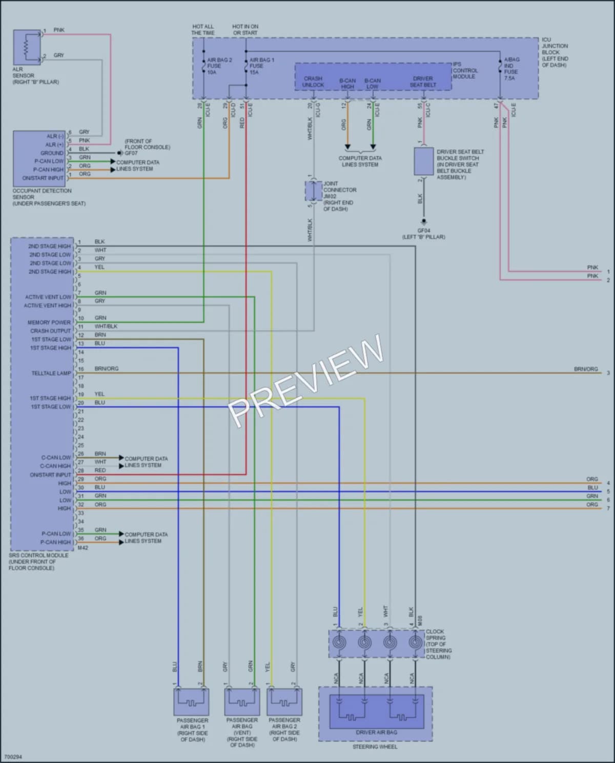 2021 Kia Soul Supplemental Restraints wiring diagram preview